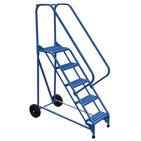 Vestil 80 H Steel Roll A Fold Ladder, 50 deg., Grip, 5 Step, 5 Steps LAD-RAF-5-G-EZ